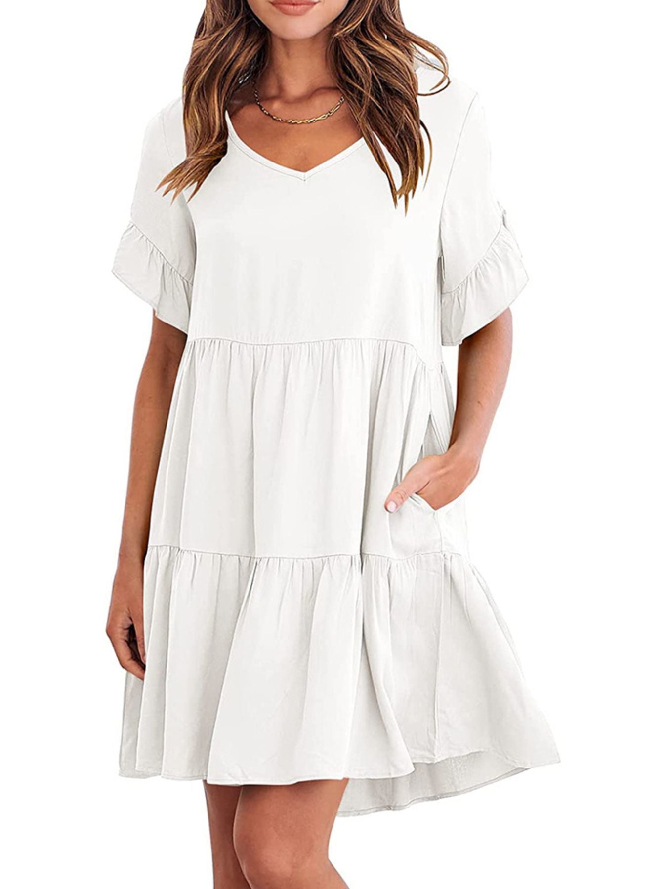Ruffled Sleeve Tiered Mini Dress - product image 18
