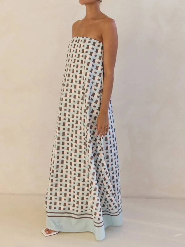 Smocked Printed Tube Maxi Dress - product image 13