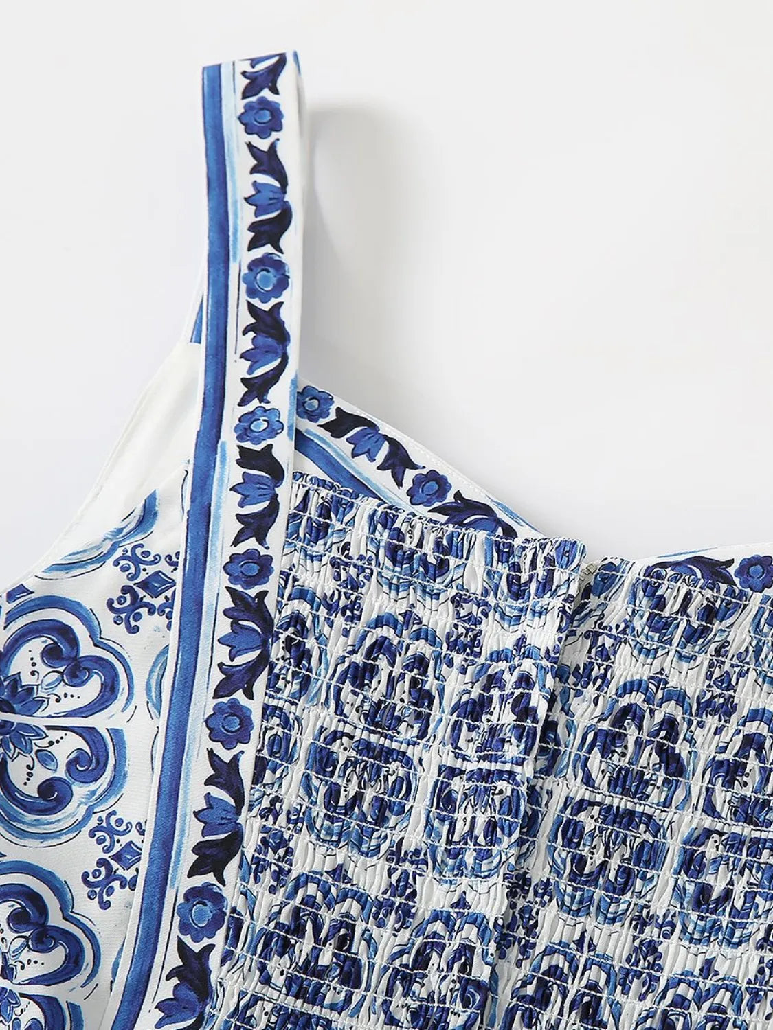 Smocked Printed Wide Strap Dress - product image 9