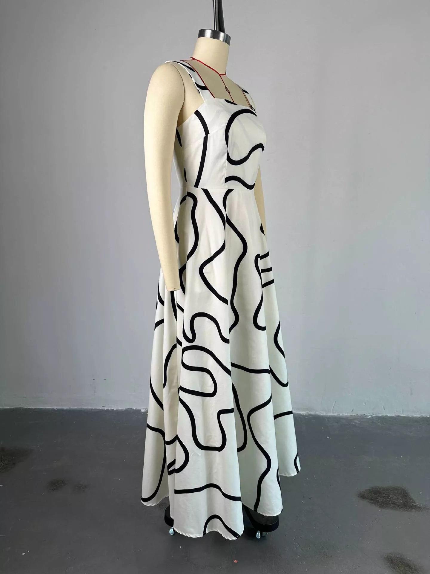 Abstract Print Square Neck Midi Dress - product image 6