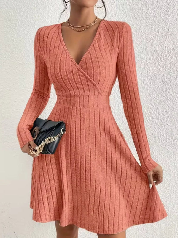 Ribbed Knit Wrap Mini Dress - product image 27
