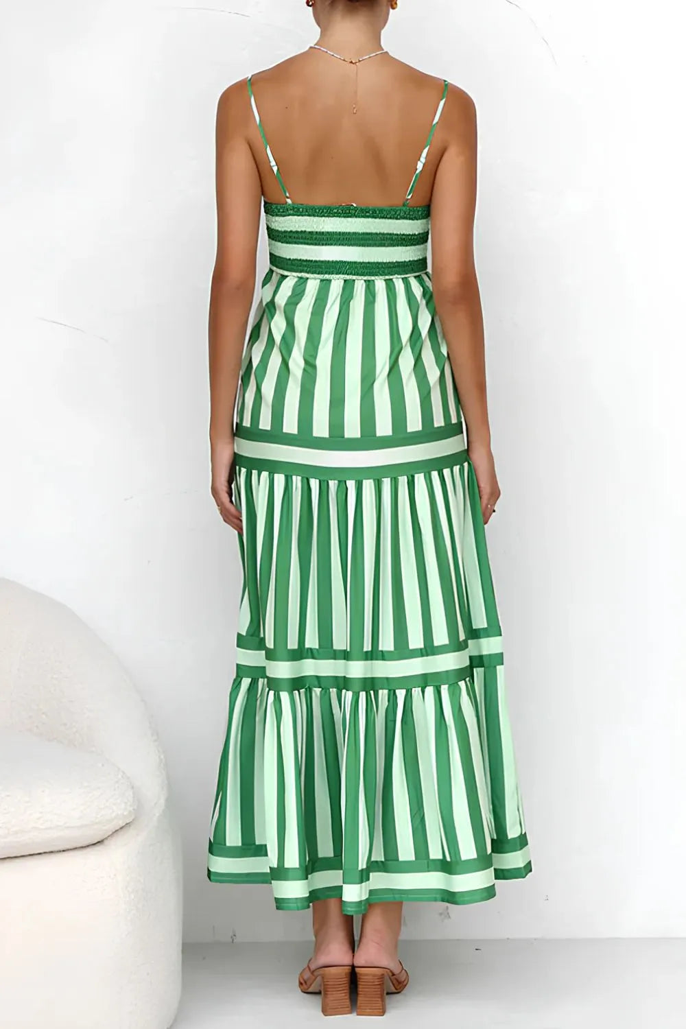 Striped Tiered Maxi Cami Dress view 3 - Shopiebay