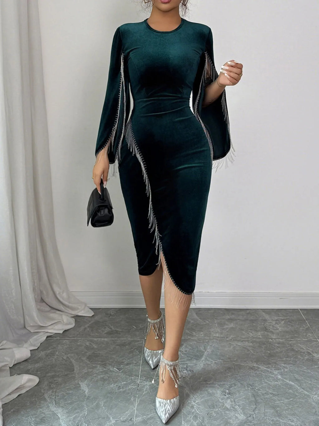 Round Neck Slit Sleeve Dress - product image 2