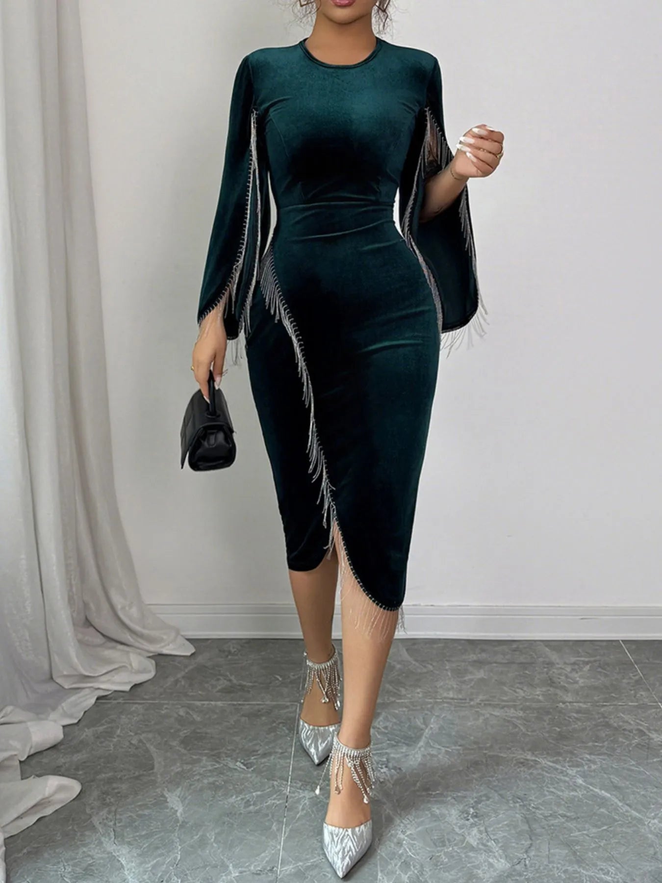 Round Neck Slit Sleeve Dress - product image 2