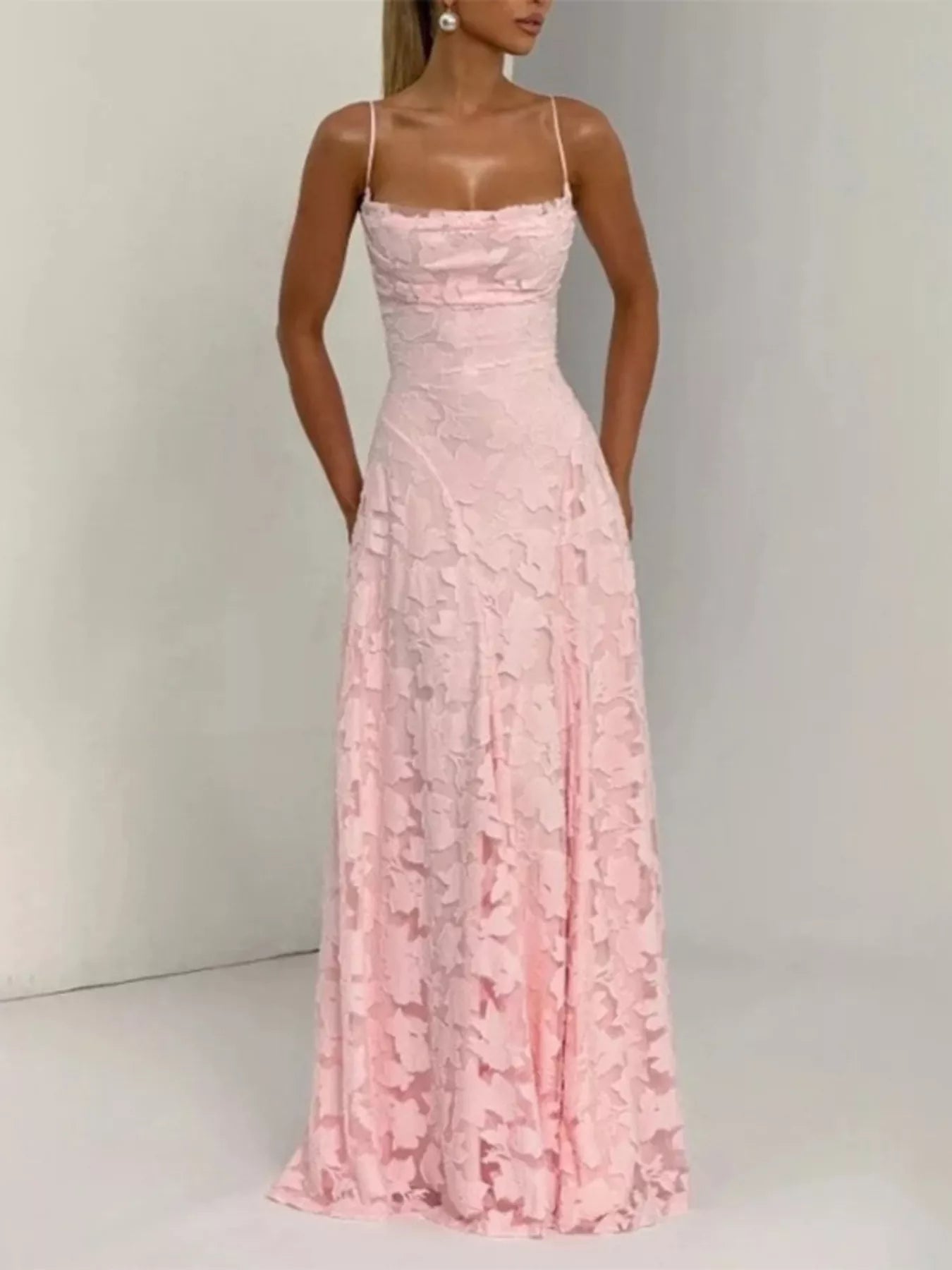 Lace Spaghetti Strap Maxi Dress - product image 13