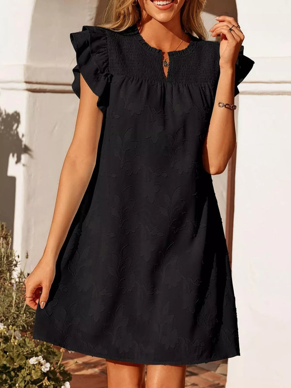 Floral Embossed Ruffle Sleeve Mini Dress - product image 8