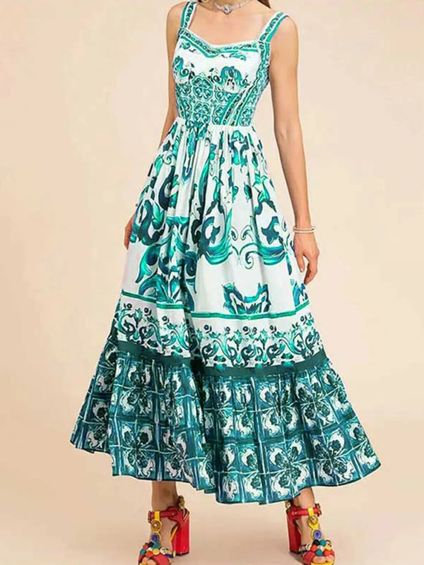 Smocked Printed Wide Strap Dress - product image 14