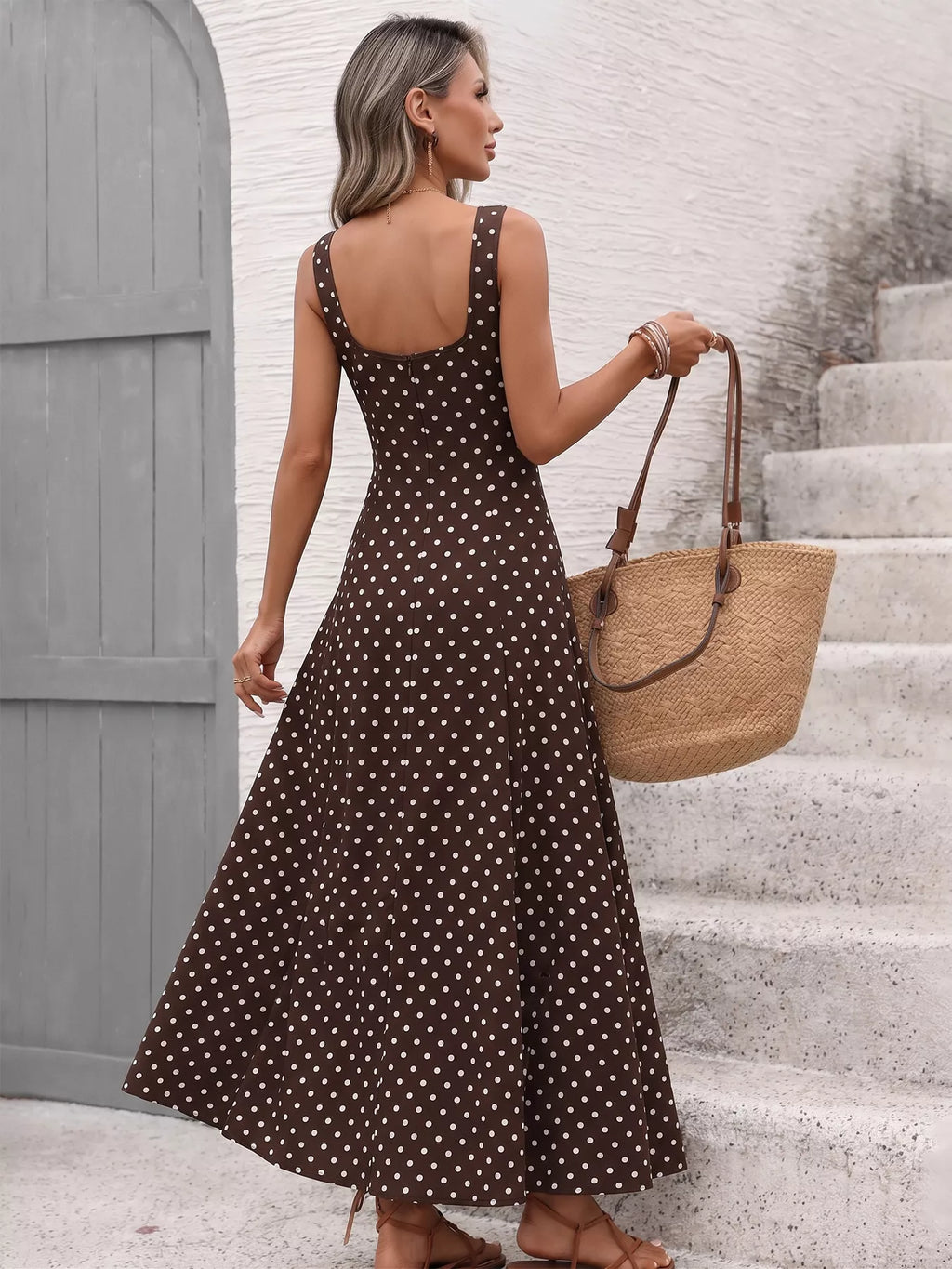 Polka Dot Sleeveless Maxi Dress - product image 5