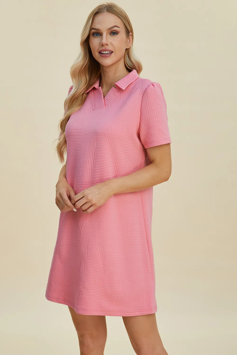 Double Take Texture Short Sleeve Dress - product image 15
