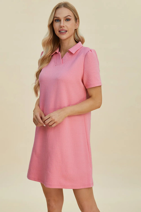 Double Take Texture Short Sleeve Dress - product image 15