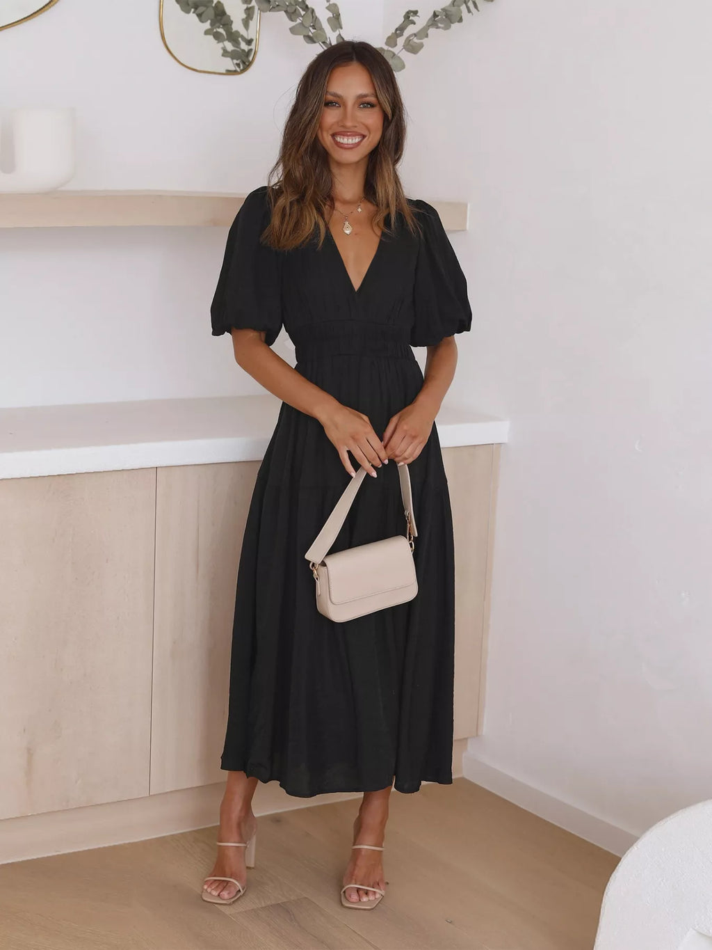 Tiered Puff Sleeve Midi Dress - product image 18