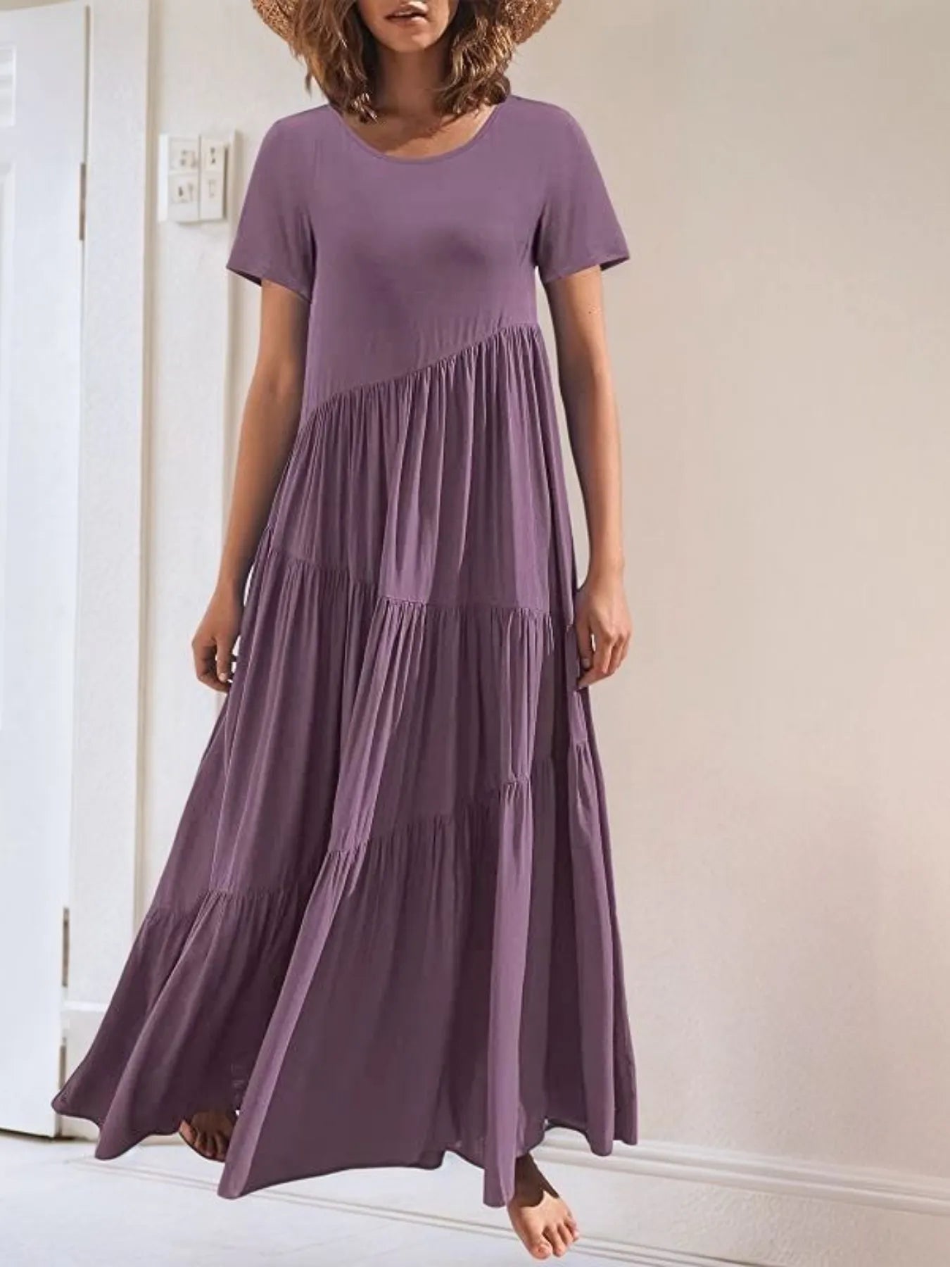 Round Neck Tiered Ruffle Maxi Dress - product image 13