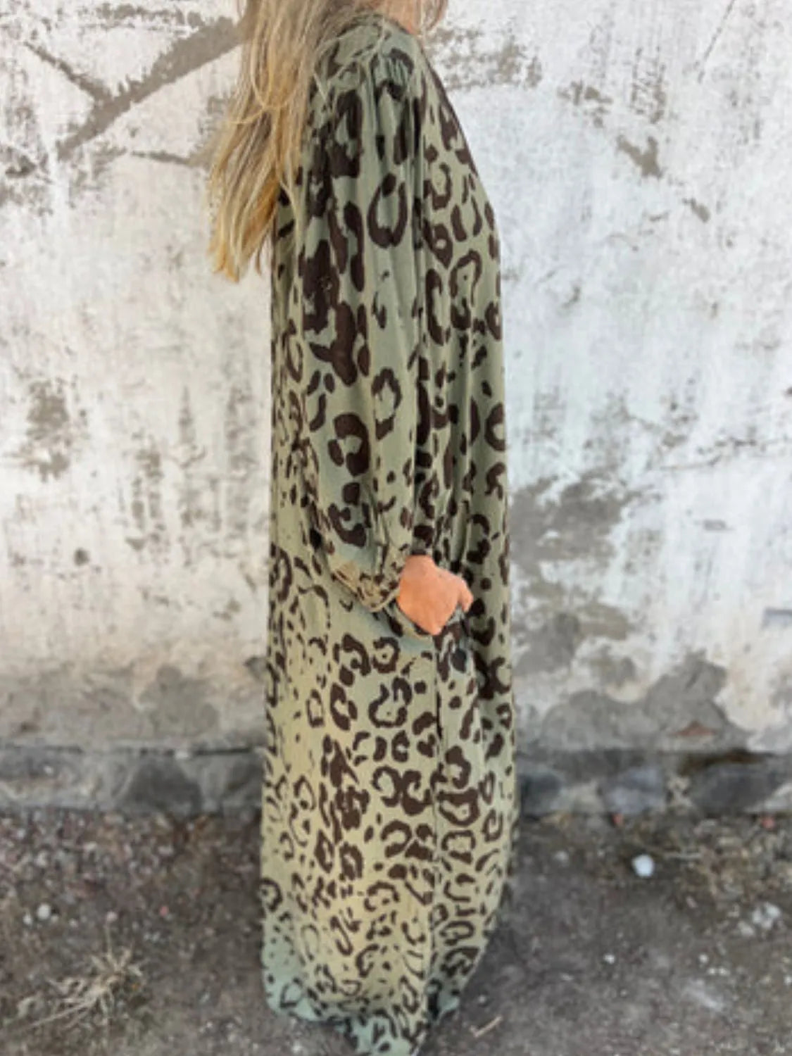 Printed V-Neck Dress with Pockets - product image 14
