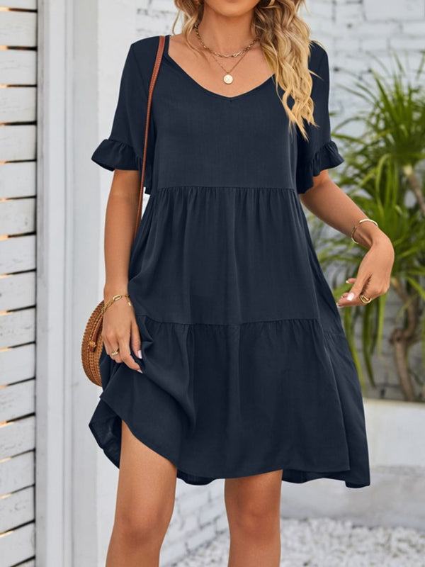 Ruffled Sleeve Tiered Mini Dress - product image 25
