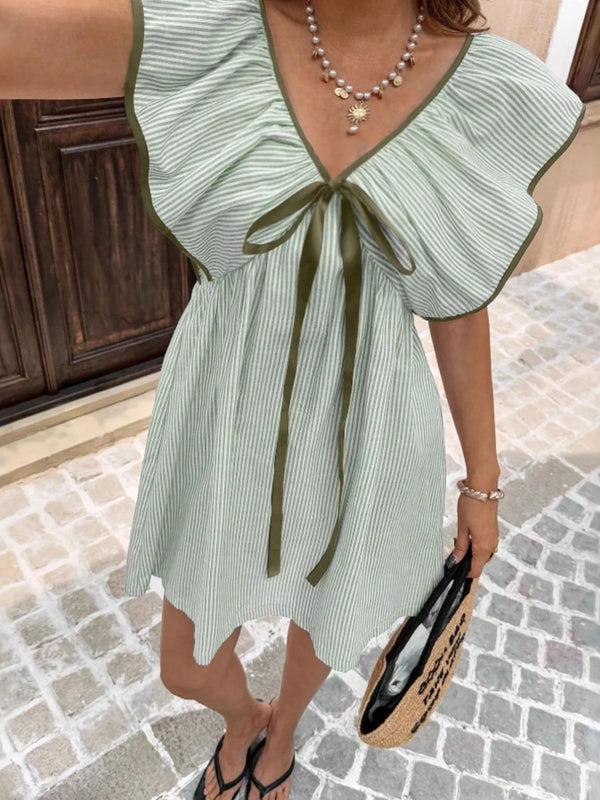 Striped Ruffle Sleeve Mini Dress - product image 11