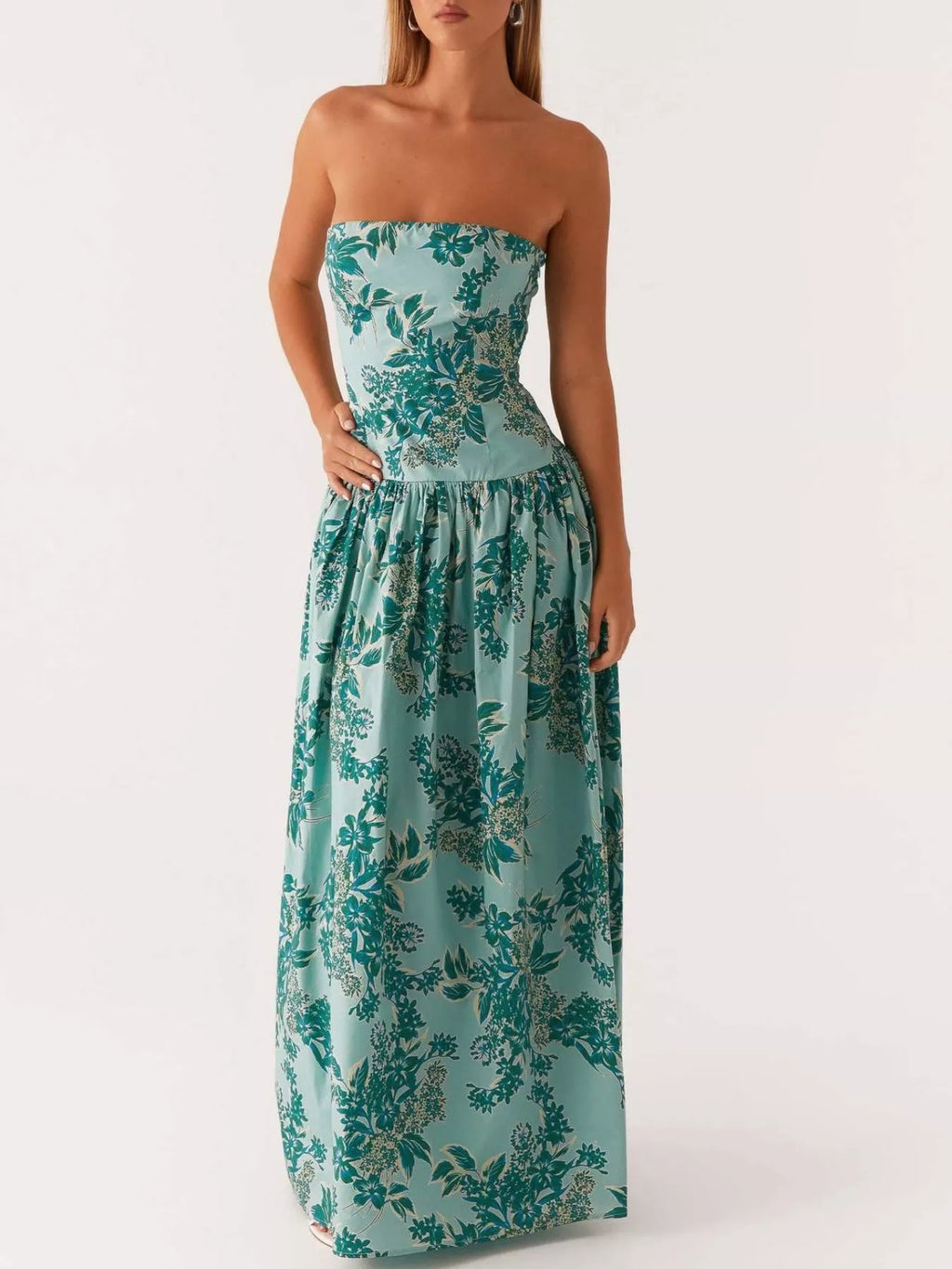 Ruched Printed Tube Maxi Dress - product image 4
