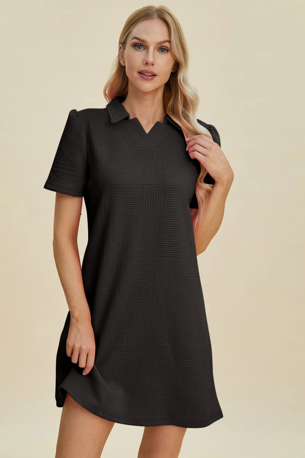 Double Take Texture Short Sleeve Dress - product image 25
