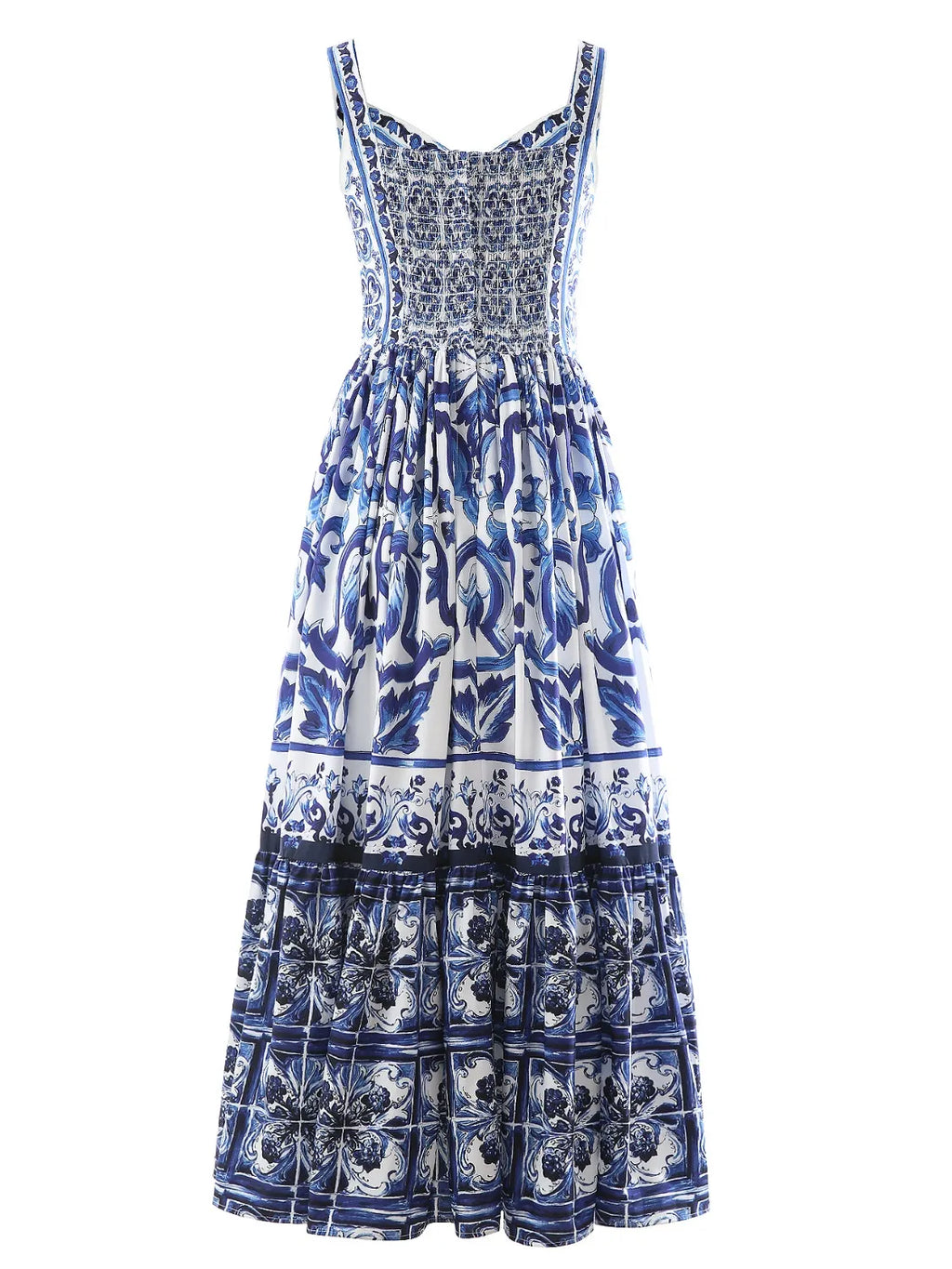 Smocked Printed Wide Strap Dress - product image 7