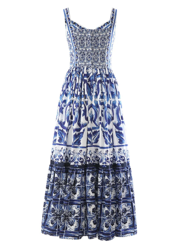 Smocked Printed Wide Strap Dress - product image 7