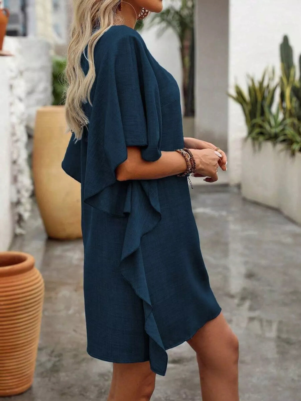 Ruffled Flutter Sleeve V-Neck Mini Dress - product image 18