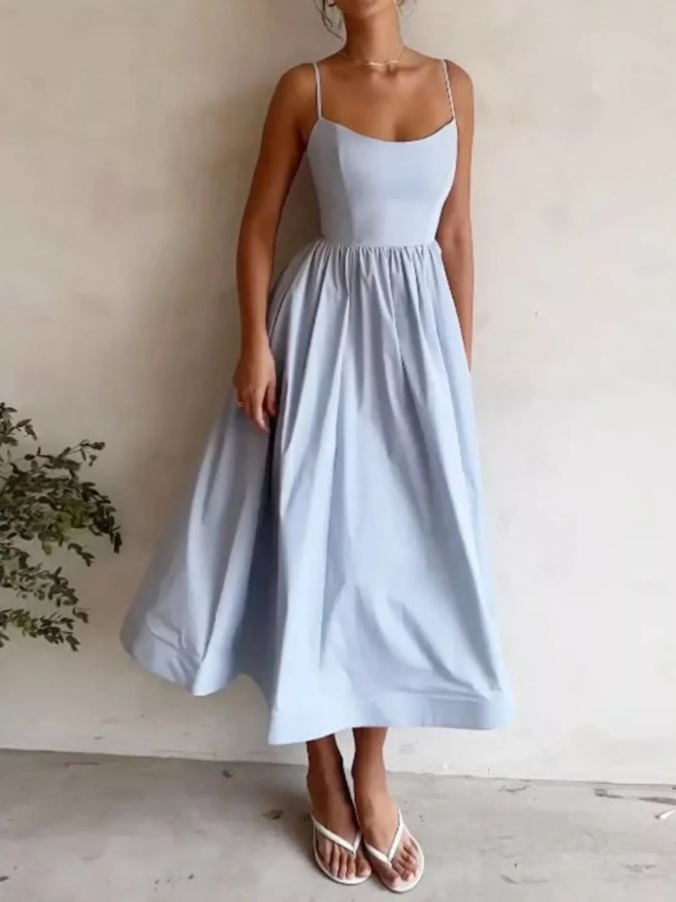 Adjustable Strap Scoop Neck Midi Dress - product image 7