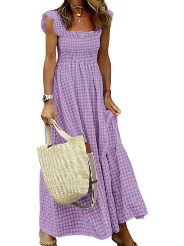 Gingham Smocked Ruffle Maxi Dress - product image 5