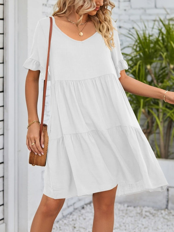 Ruffled Sleeve Tiered Mini Dress - product image 19