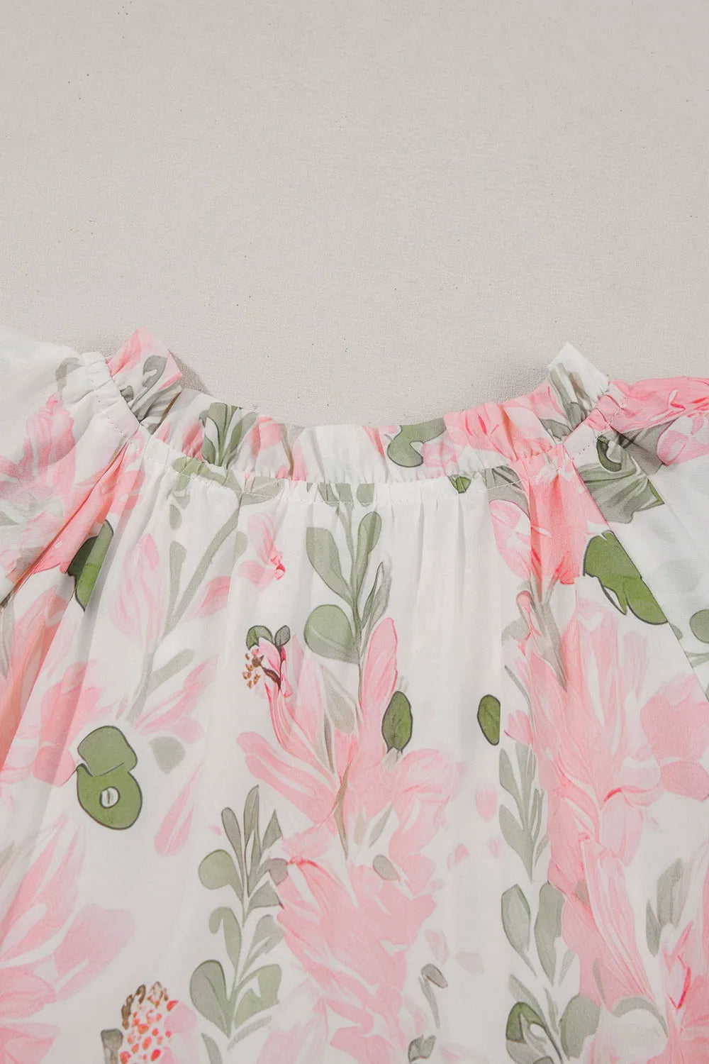 Floral Contrast Edge Layered Short Sleeve Mini Dress - product image 12