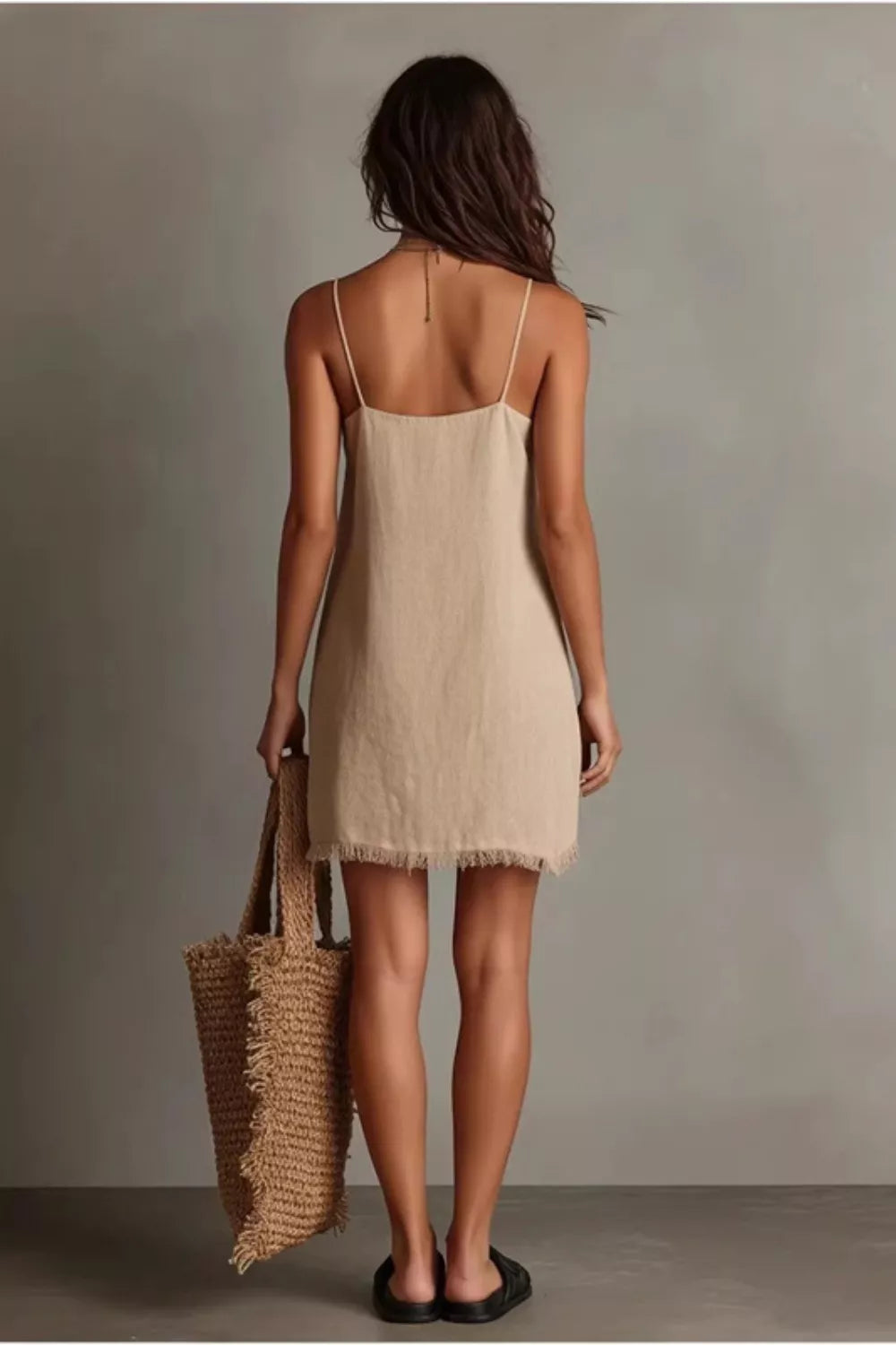 Full Size Fringe V-Neck Cami Dress Plus Size - product image 2