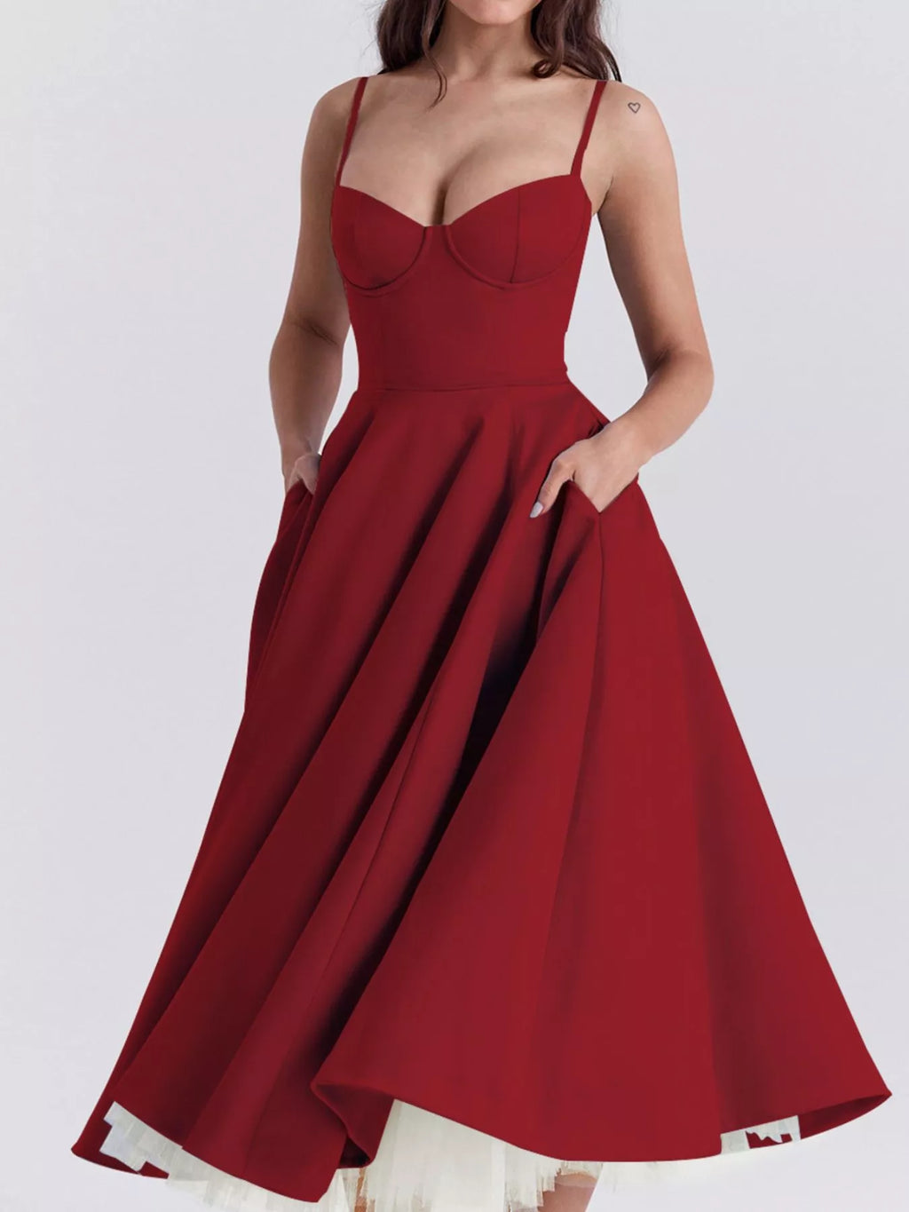 Sweetheart Neck A-Line Midi Dress - product image 5