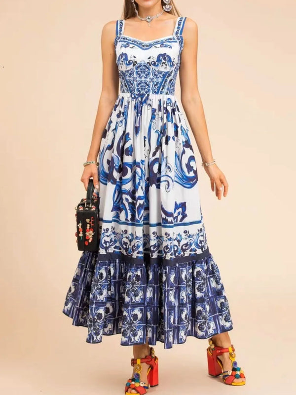 Smocked Printed Wide Strap Dress - product image 3