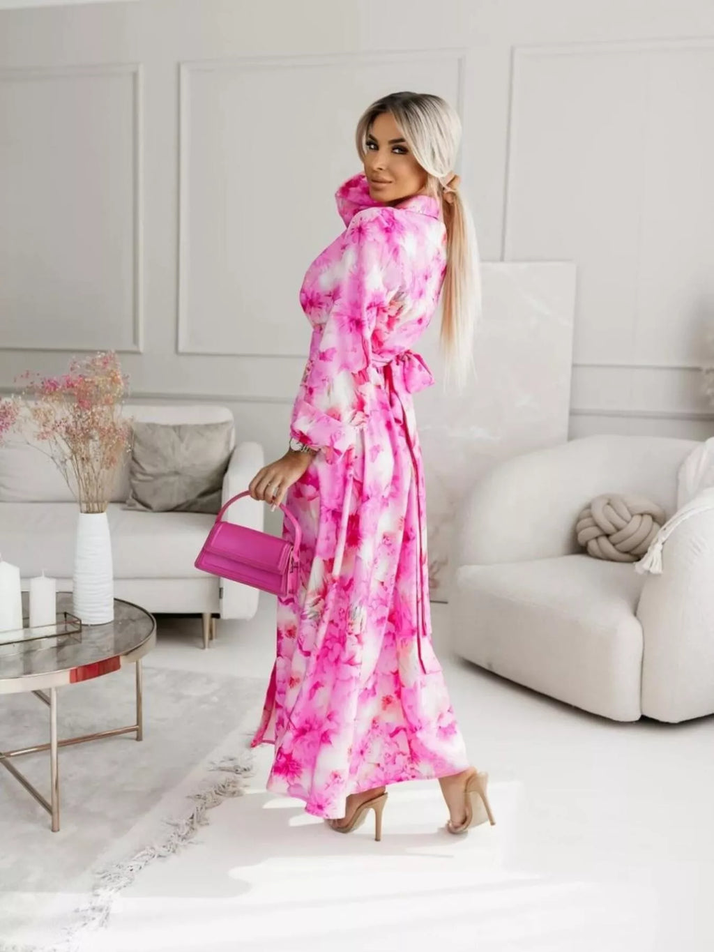 Printed Button Front Maxi Shirt Dress - product image 10