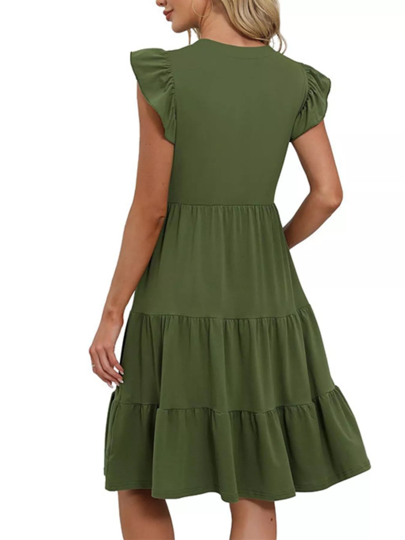 Ruffle Sleeve Tiered Midi Dress - product image 12
