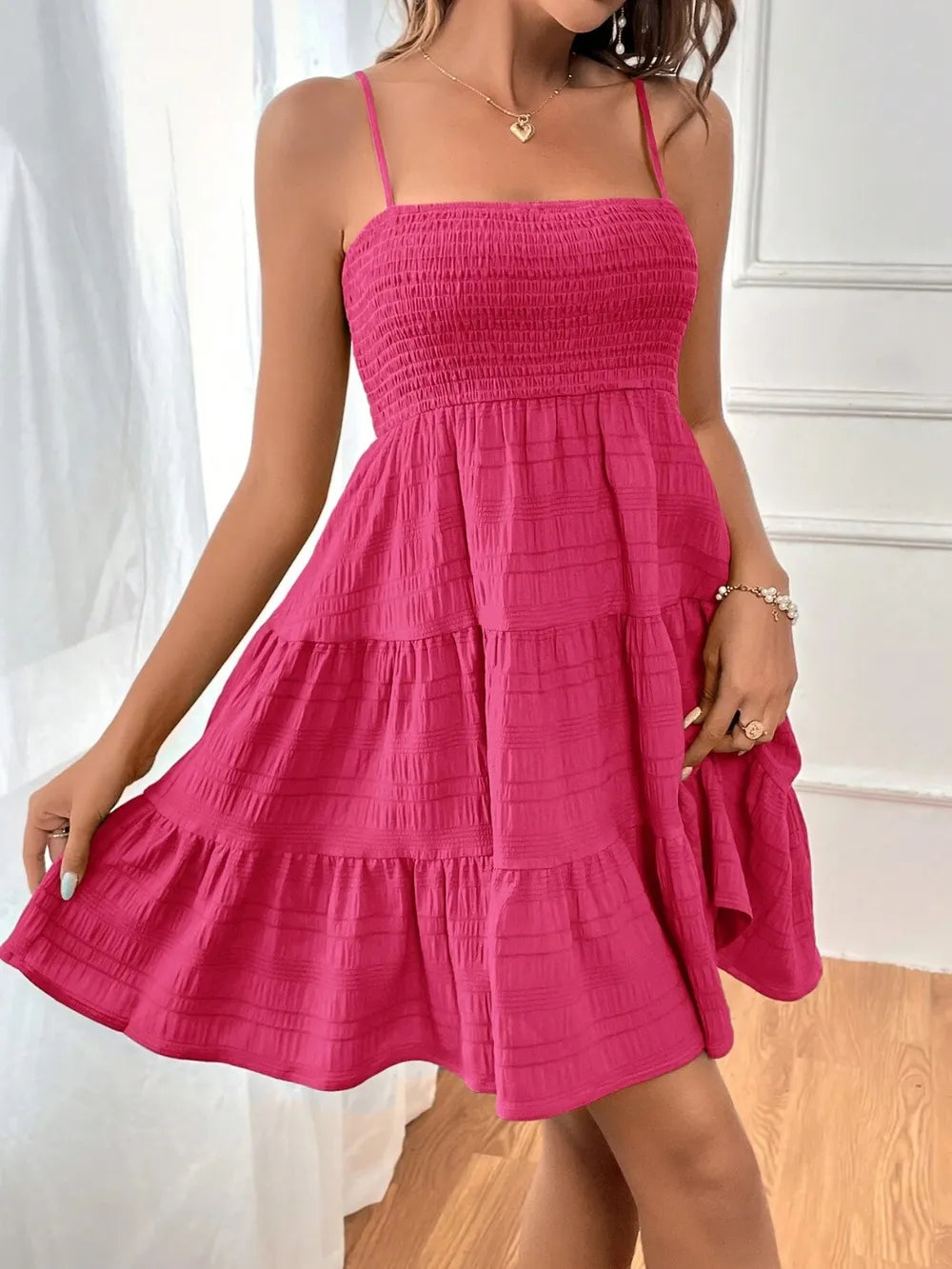 Smocked Tiered Sleeveless Mini Dress - product image 17