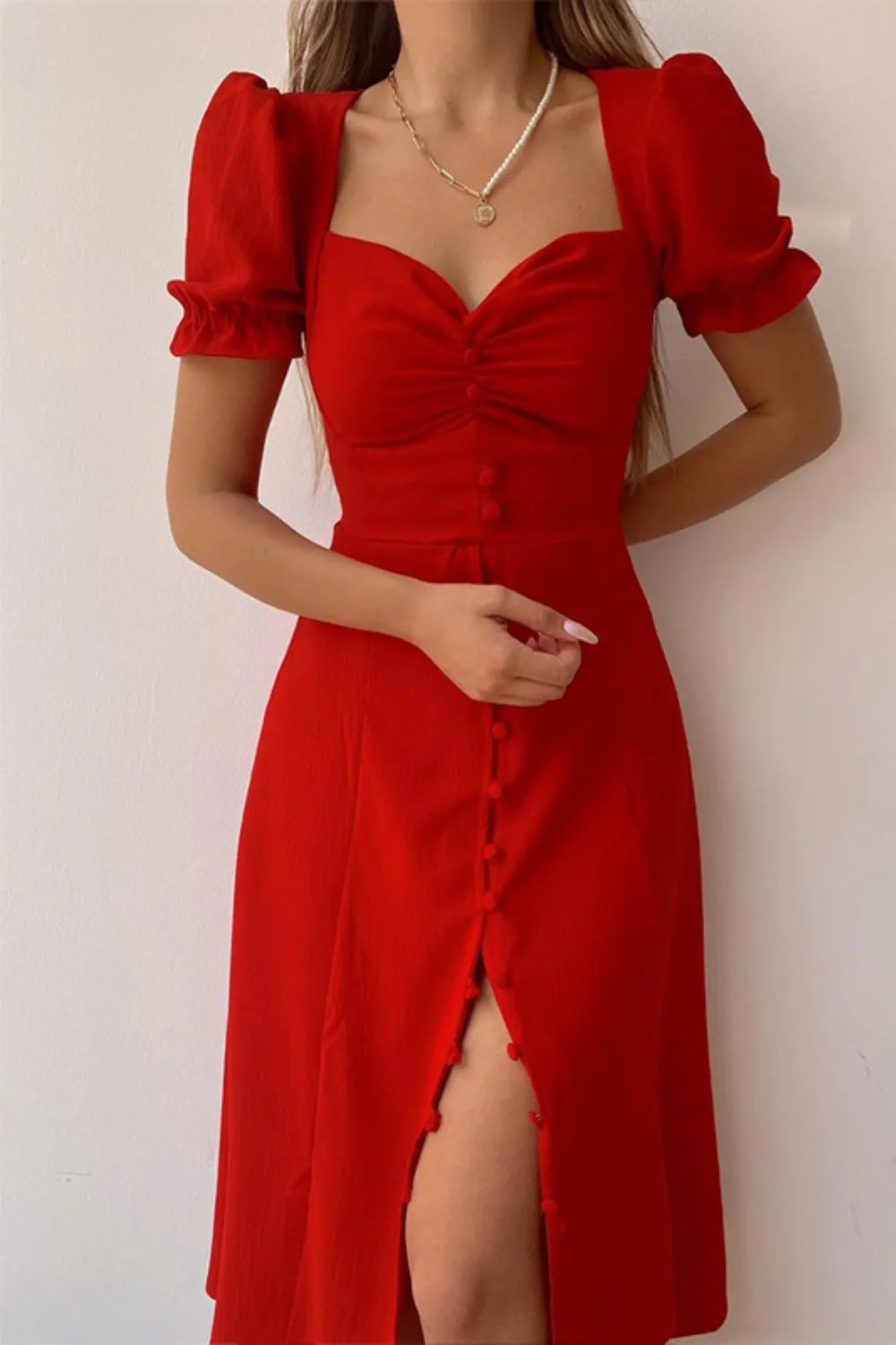 Sweetheart Neck Short Sleeve Dress - product image 11