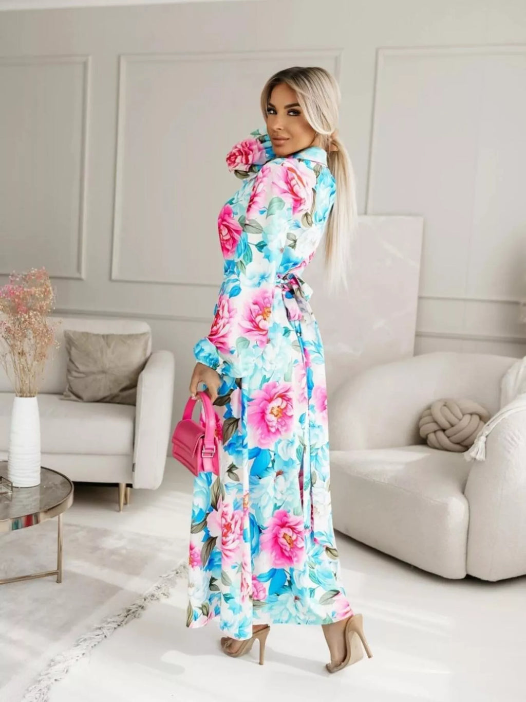 Printed Button Front Maxi Shirt Dress - product image 2