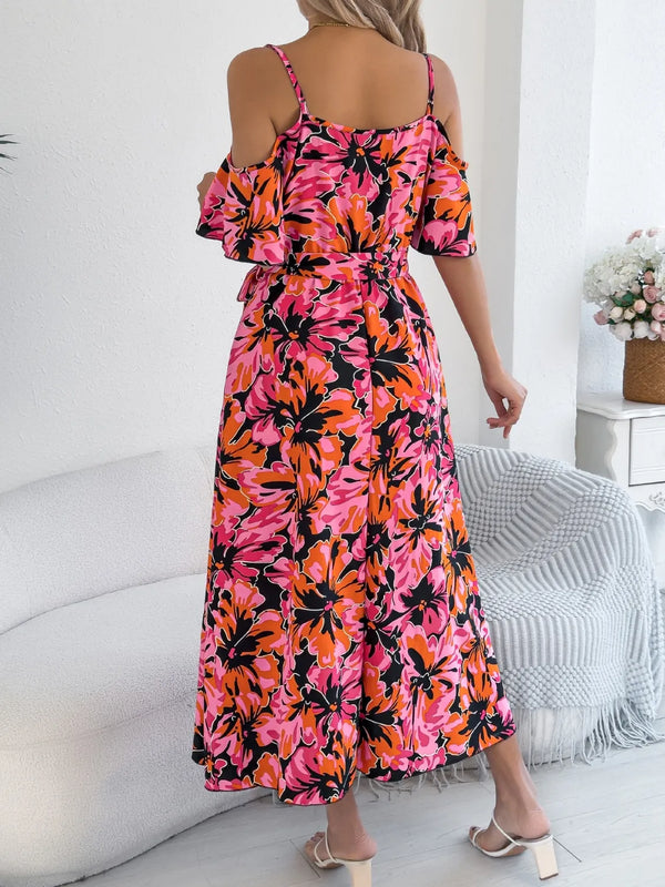 Printed Cold Shoulder Midi Cami Dress - product image 2