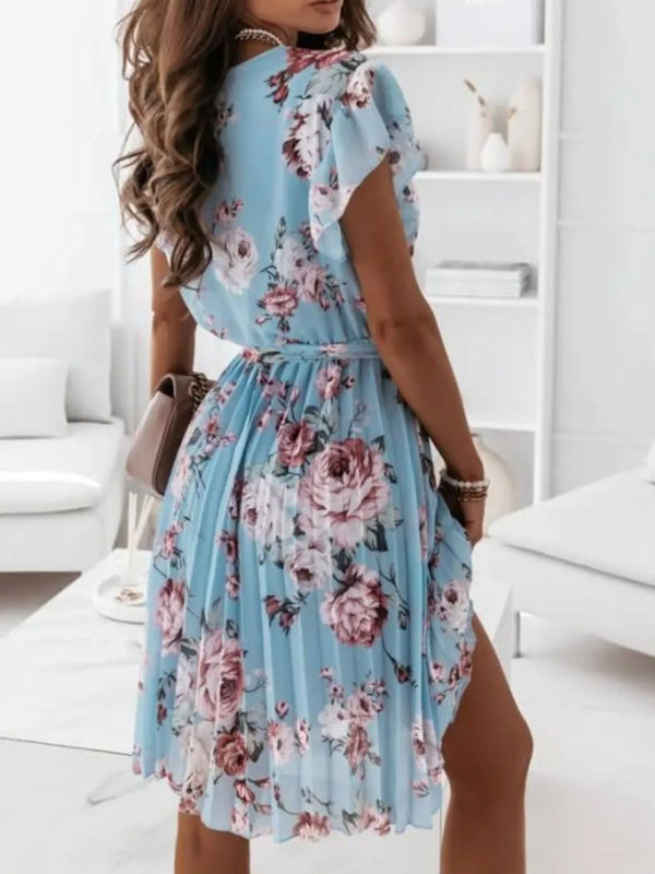 Floral Surplice Ruffled Cap Sleeve Dress - product image 15