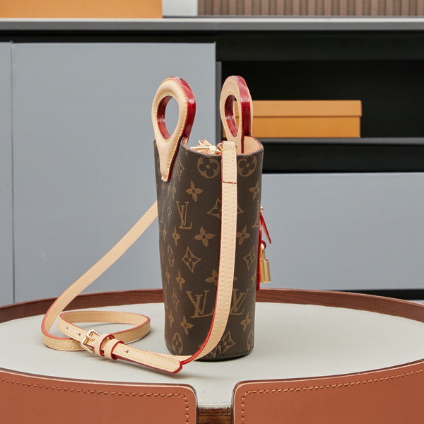 Luxury Structured Mini Top Handle Shoulder Bag – Brown