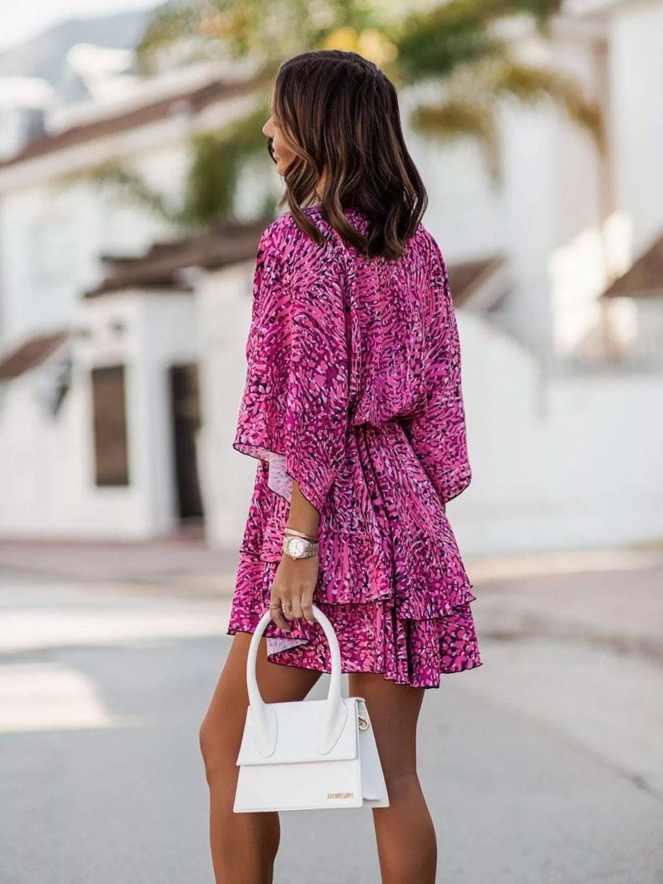 Layered Printed Surplice Mini Dress - product image 8