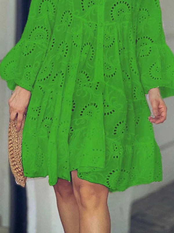 Eyelet Ruffled Hem Tiered Dress - product image 14