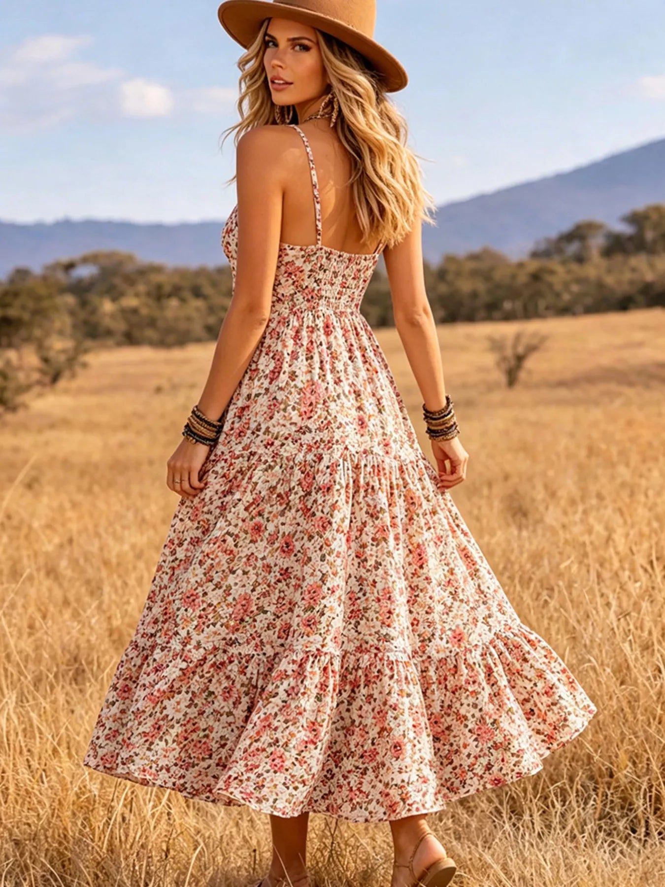 Floral Print V-Neck Midi Dress - product image 2
