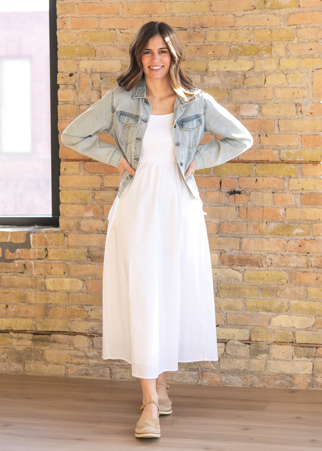 Eleanor White A-line Maxi Dress - product image 11