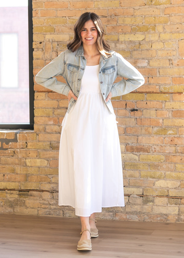 Eleanor White A-line Maxi Dress - product image 11