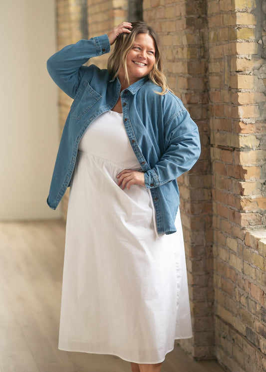Eleanor White A-line Maxi Dress - product image 2