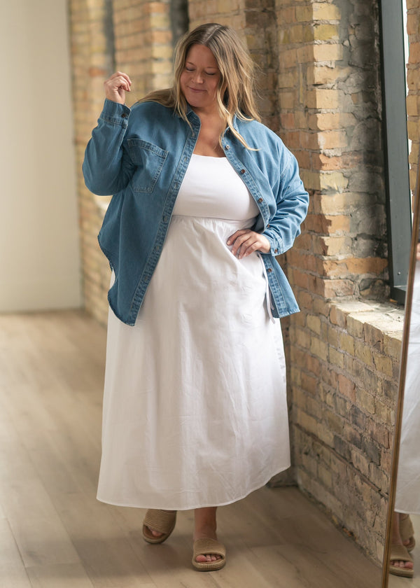 Eleanor White A-line Maxi Dress - product image 12