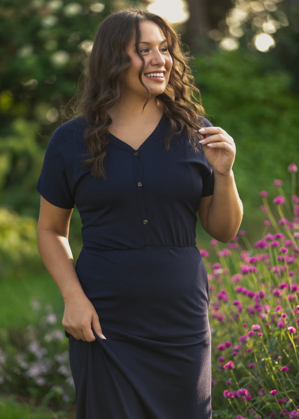 Ella Navy Cinched Waist Maxi Dress - product image 12