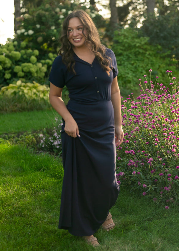 Ella Navy Cinched Waist Maxi Dress - product image 11
