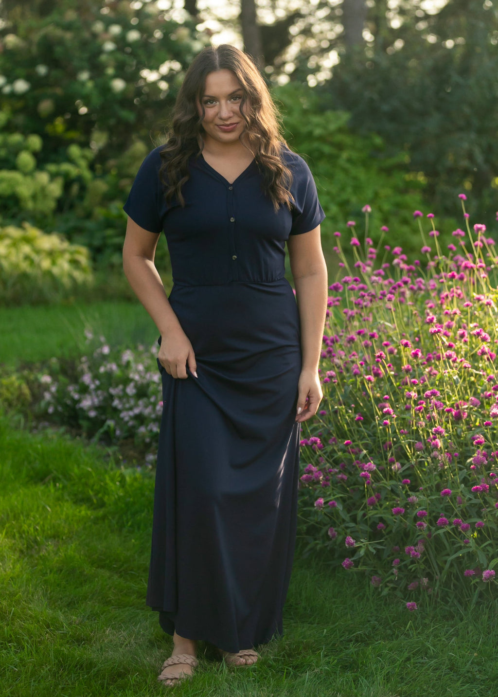 Ella Navy Cinched Waist Maxi Dress - product image 10