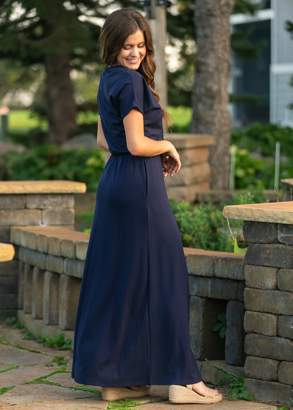 Ella Navy Cinched Waist Maxi Dress - product image 9